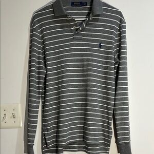 Polo by Ralph Lauren Gray Striped Men's Shirt S. I-27